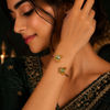 Green n orange rose butterfly kada